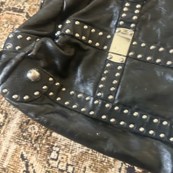 Rare Vintage Prada Black Leather Bag with Silver Studs Project Bag - Picture 8 of 16